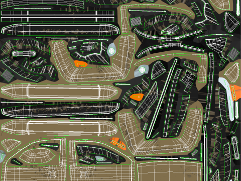 Pickup militare generico armato nel deserto mimetico Modello 3D