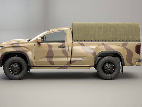 Pickup tattico militare generico Desert Camo Modello 3D
