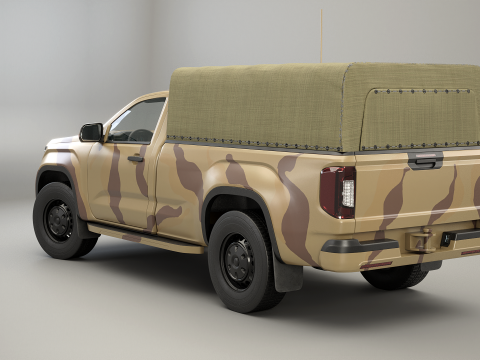 Pickup tattico militare generico Desert Camo Modello 3D