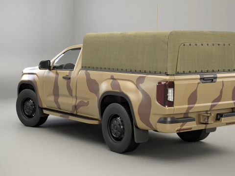Generic Military Tactical Pickup Desert Camo 3D Model