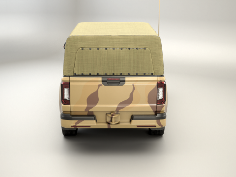 Pickup tattico militare generico Desert Camo Modello 3D