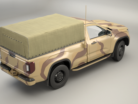 Pickup tattico militare generico Desert Camo Modello 3D