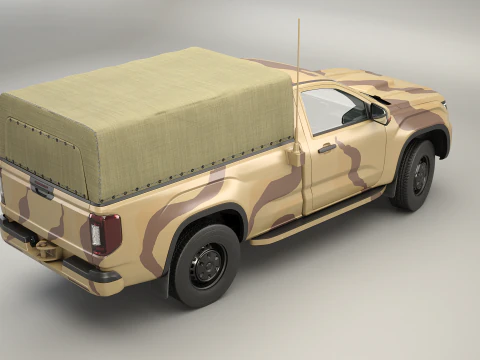 Generic Military Tactical Pickup Desert Camo 3D Model