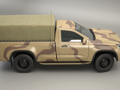Pickup tattico militare generico Desert Camo Modello 3D
