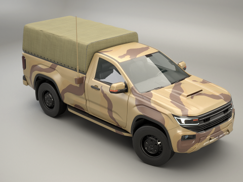 Pickup tattico militare generico Desert Camo Modello 3D