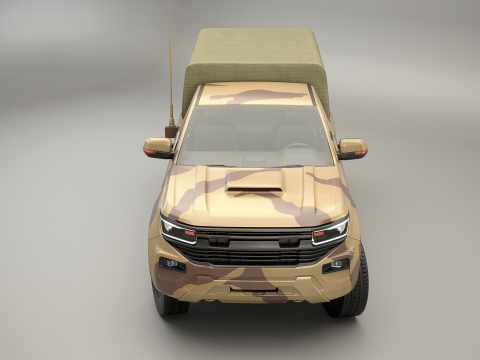 Pickup tattico militare generico Desert Camo Modello 3D