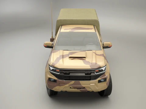 Generic Military Tactical Pickup Desert Camo 3D Model