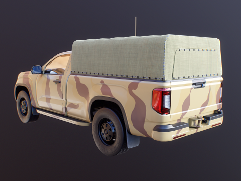 Pickup tattico militare generico Desert Camo Modello 3D