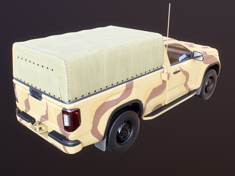 Pickup tattico militare generico Desert Camo Modello 3D