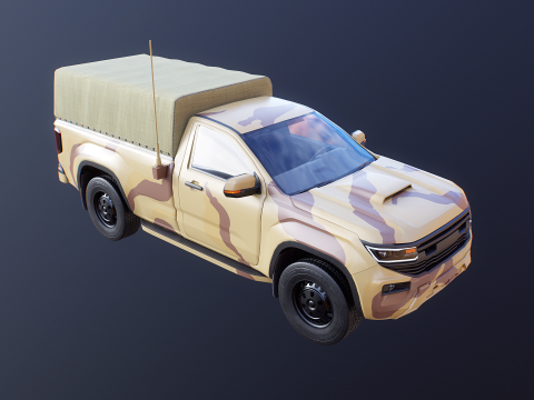 Pickup tattico militare generico Desert Camo Modello 3D