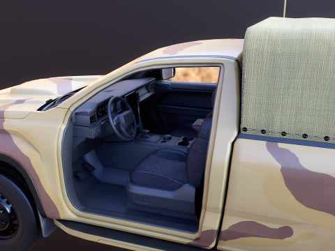 Pickup tattico militare generico Desert Camo Modello 3D