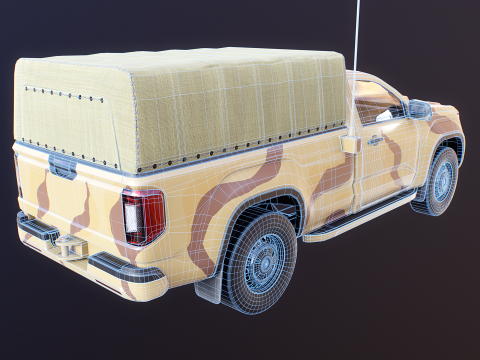 Pickup tattico militare generico Desert Camo Modello 3D