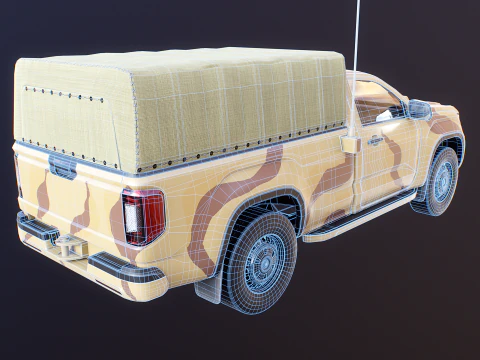 Generic Military Tactical Pickup Desert Camo 3D Model