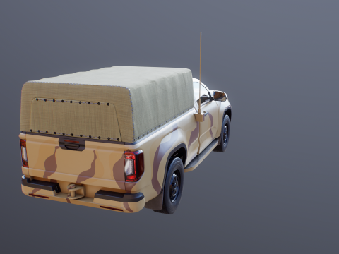 Pickup tattico militare generico Desert Camo Modello 3D