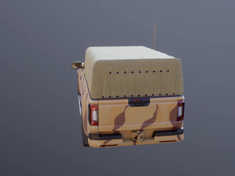 Generic Military Tactical Pickup Desert Camo 3D Model