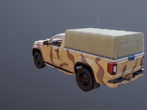 Pickup tattico militare generico Desert Camo Modello 3D