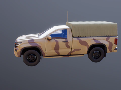 Generic Military Tactical Pickup Desert Camo 3D Model