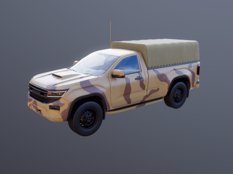 Pickup tattico militare generico Desert Camo Modello 3D
