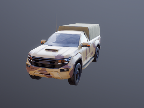 Pickup tattico militare generico Desert Camo Modello 3D