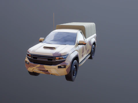 Generic Military Tactical Pickup Desert Camo 3D Model