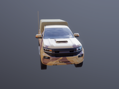 Pickup tattico militare generico Desert Camo Modello 3D