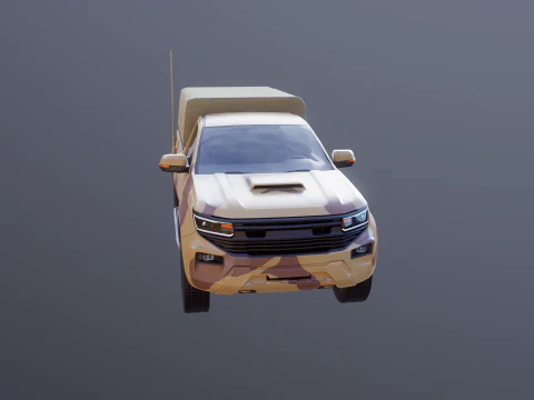 Generic Military Tactical Pickup Desert Camo 3D Model