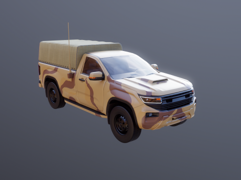 Pickup tattico militare generico Desert Camo Modello 3D