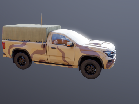 Pickup tattico militare generico Desert Camo Modello 3D