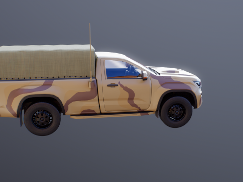 Pickup tattico militare generico Desert Camo Modello 3D
