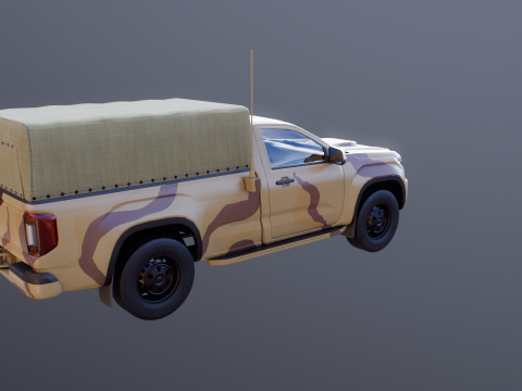 Pickup tattico militare generico Desert Camo Modello 3D