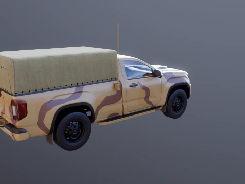 Generic Military Tactical Pickup Desert Camo 3D Model