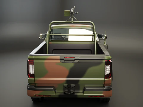 Generic Military Tactical Pickup Armed 3D Model