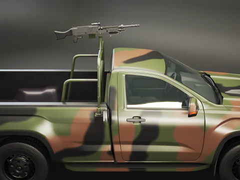Generic Military Tactical Pickup Armed 3D Model