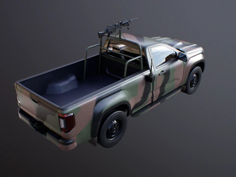 Generic Military Tactical Pickup Armed 3D Model