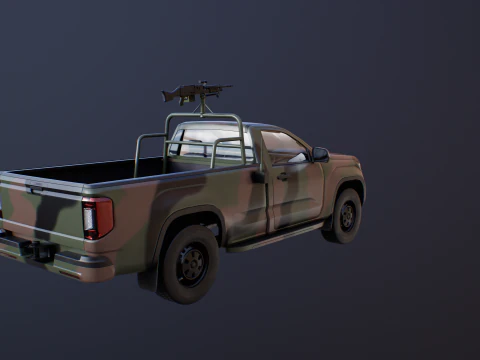 Generic Military Tactical Pickup Armed 3D Model