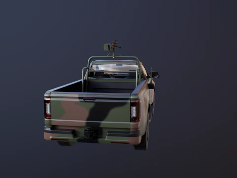 Generic Military Tactical Pickup Armed 3D Model