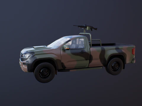 Generic Military Tactical Pickup Armed 3D Model