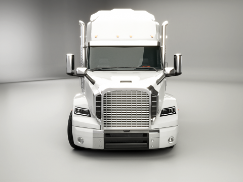 Semirimorchio generico con rimorchio a pianale Modello 3D