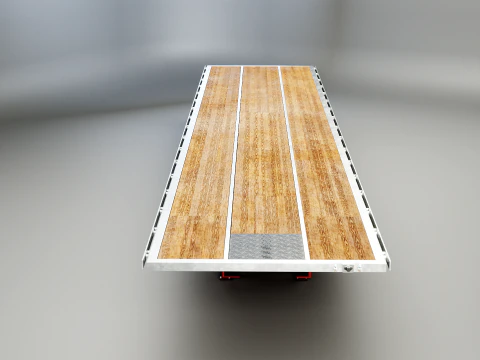 Generic Semi Truck with Flatbed Trailer 3D Model