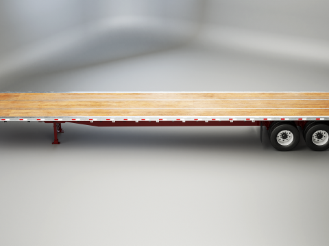 Semirimorchio generico con rimorchio a pianale Modello 3D