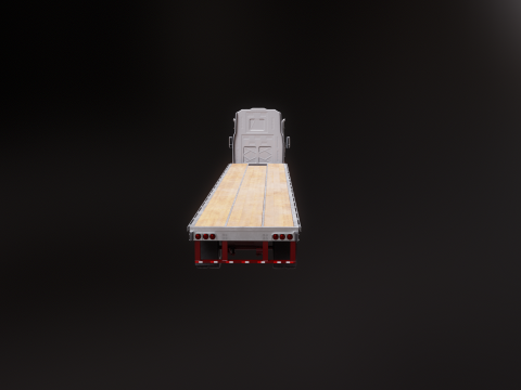 Semirimorchio generico con rimorchio a pianale Modello 3D