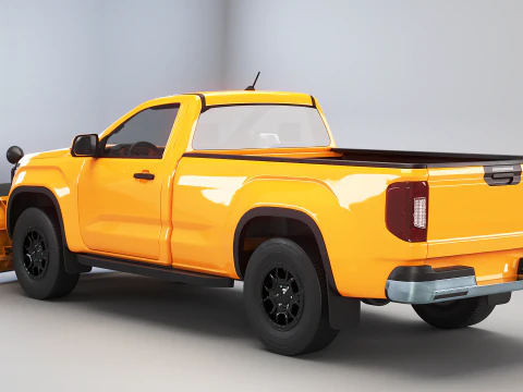 Generic Snowplow Pickup Truck 3D Model