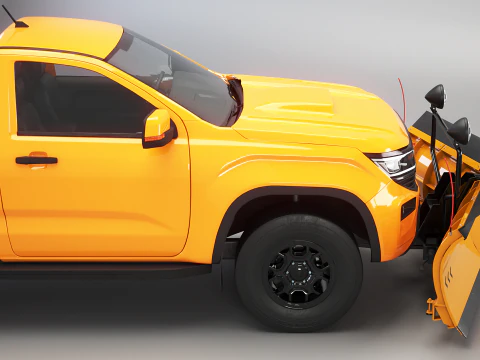 Generic Snowplow Pickup Truck 3D Model