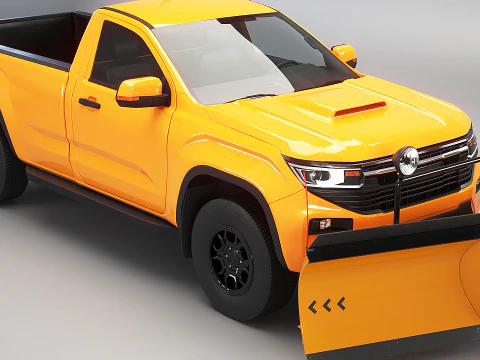Generic Snowplow Pickup Truck 3D Model