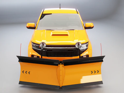Generic Snowplow Pickup Truck 3D Model