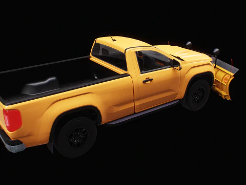 Generic Snowplow Pickup Truck 3D Model
