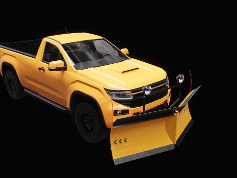 Generic Snowplow Pickup Truck 3D Model