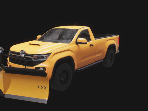 Generic Snowplow Pickup Truck 3D Model
