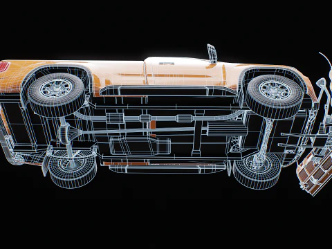 Generic Snowplow Pickup Truck 3D Model