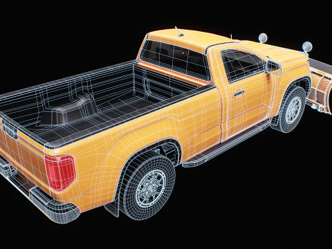 Generic Snowplow Pickup Truck 3D Model